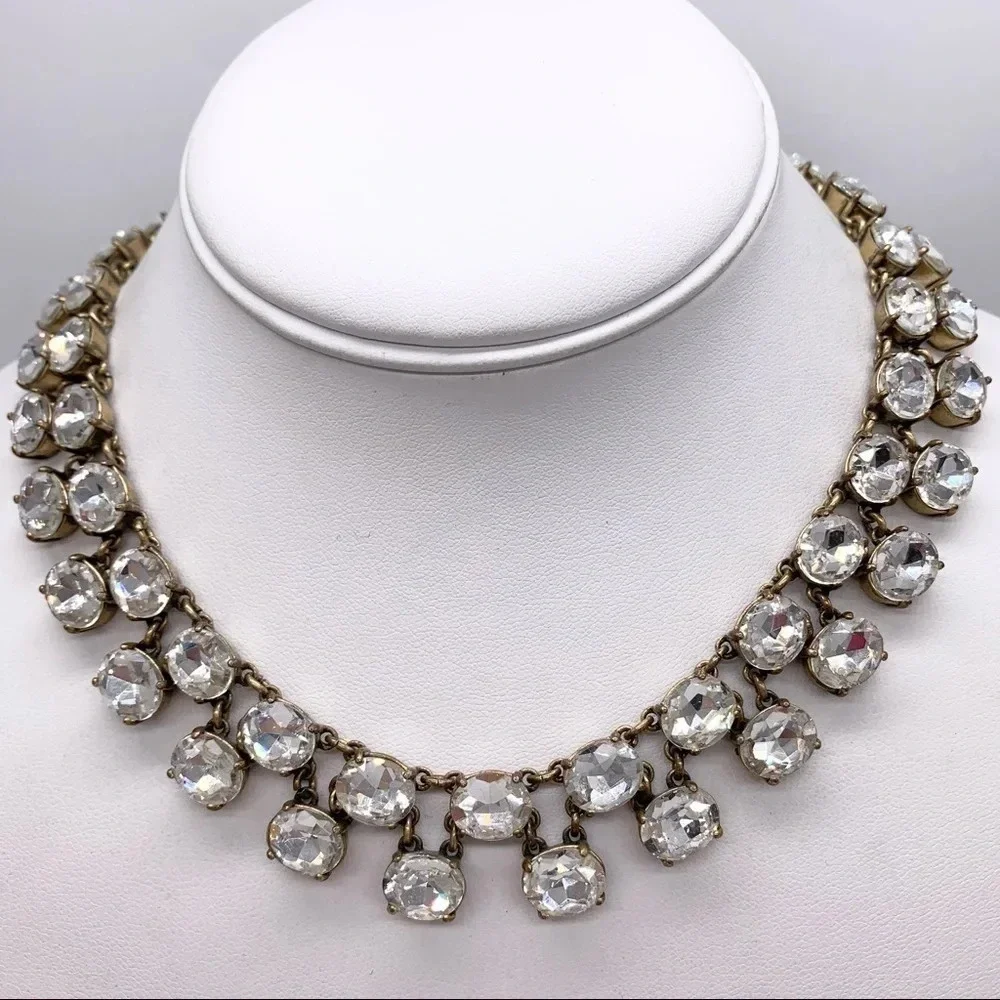 J. Crew Crystal Double Row Collar Necklace