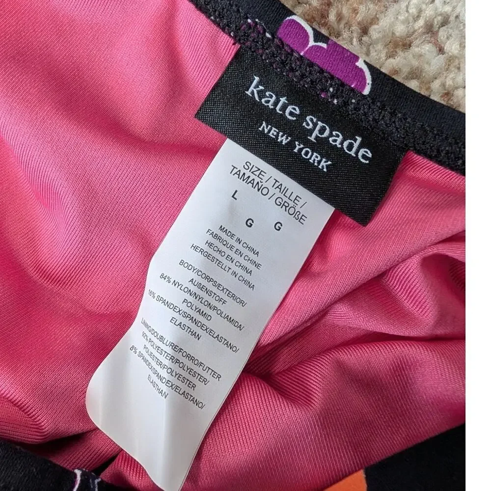 Kate Spade New York Women Bandeau 2 Piece Fruit Print Bikini Swimsuit, L NWT