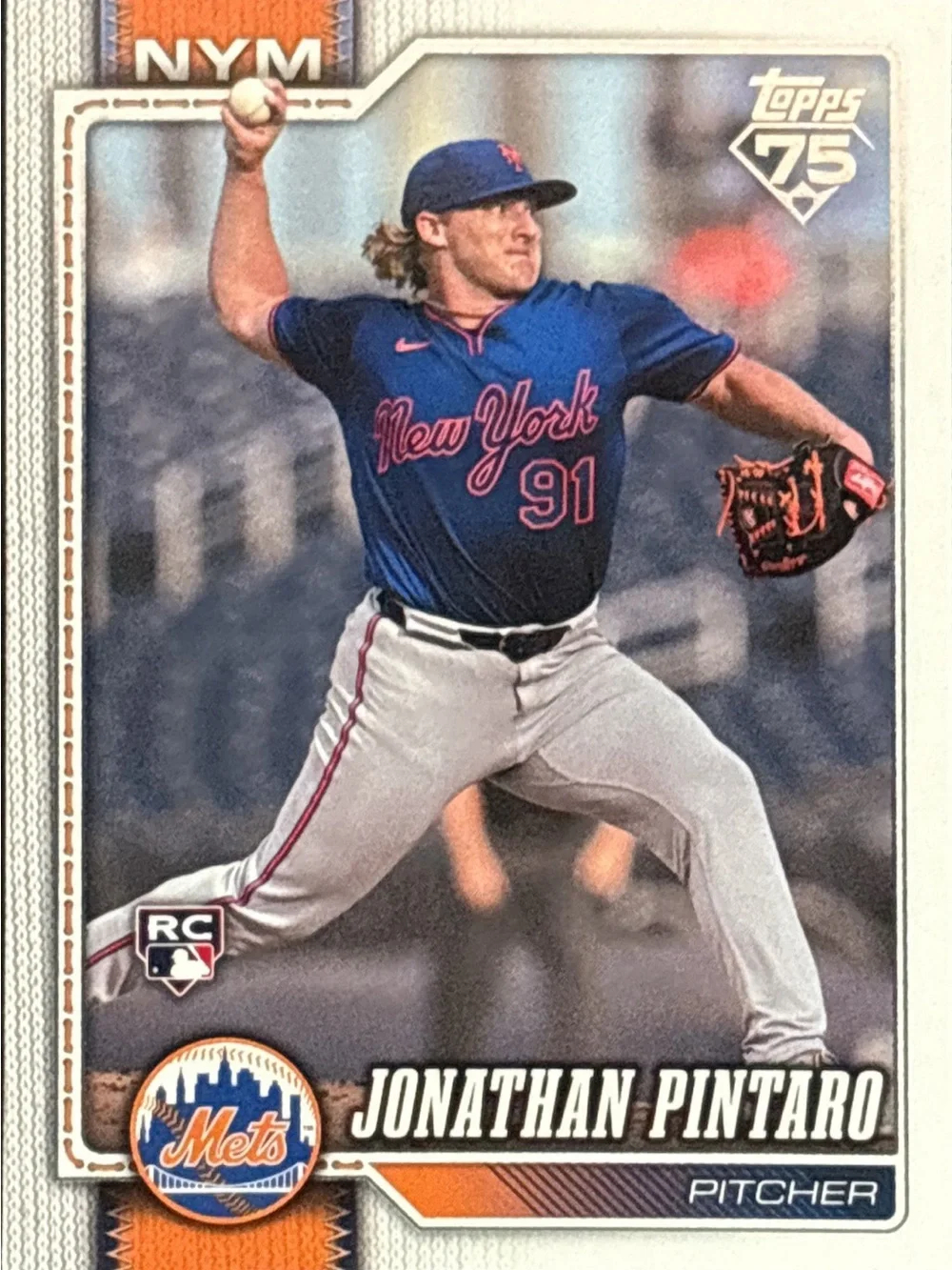 Topps Jonathan Pintaro Mets Rookie Baseball Trading Card