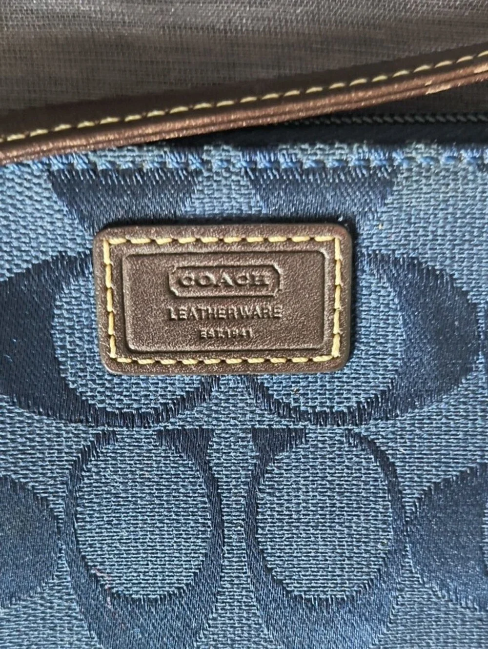 Coach plaque leather