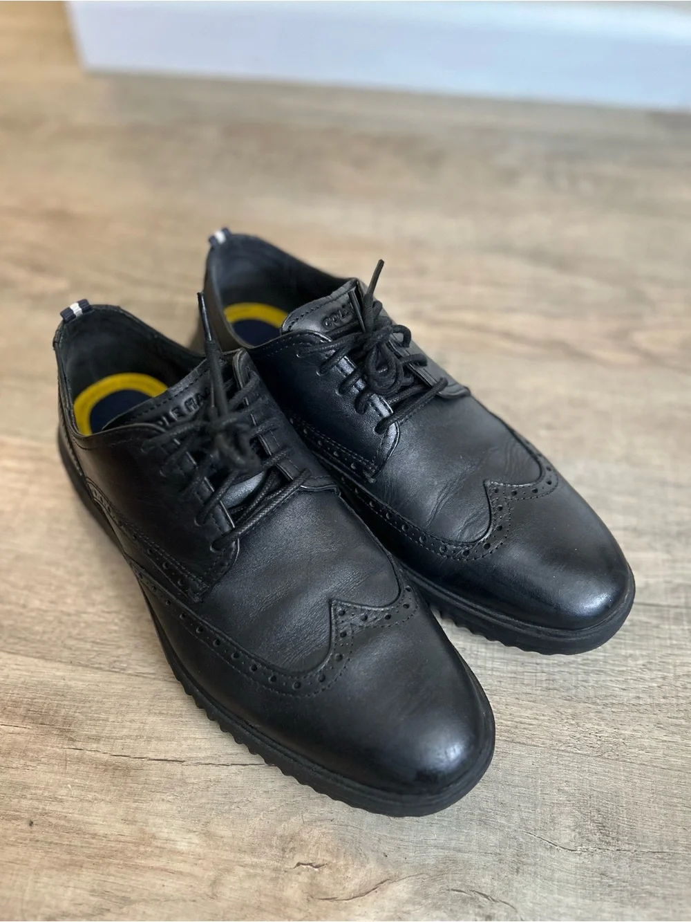 Cole Haan Men’s Black Leather Wingtip Oxford Shoes Size 9.5
