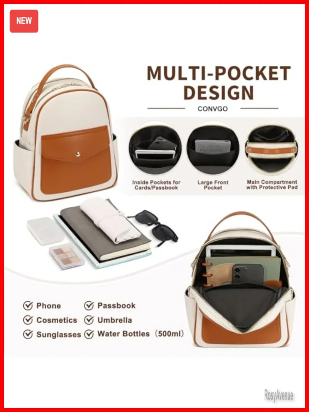 PU Leather Mini Backpack Convertible Shoulder Bag with Replaceable Straps