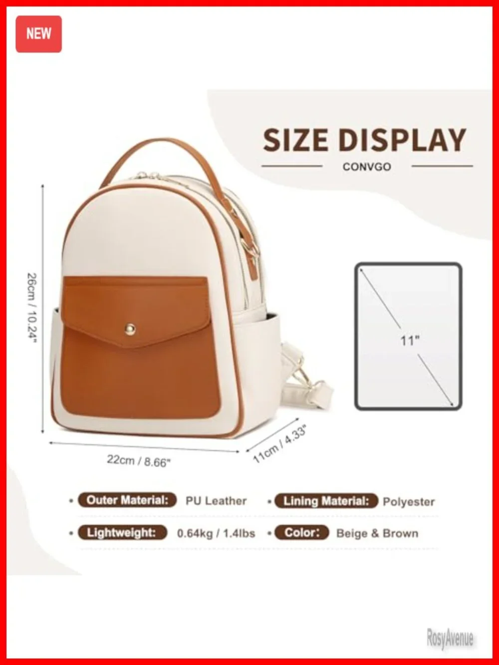 PU Leather Mini Backpack Convertible Shoulder Bag with Replaceable Straps