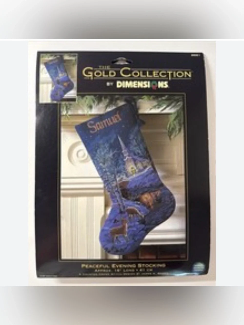 NIP Gold Collection Peaceful Evening Christmas Stocking Cross Stitch Kit 8681
