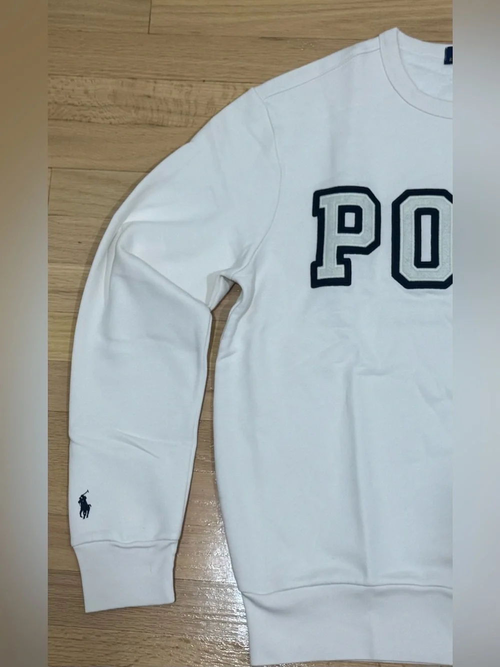 Polo Ralph Lauren Men's Embossed Stitched Pony Logo Fleece Sweatshirt White S