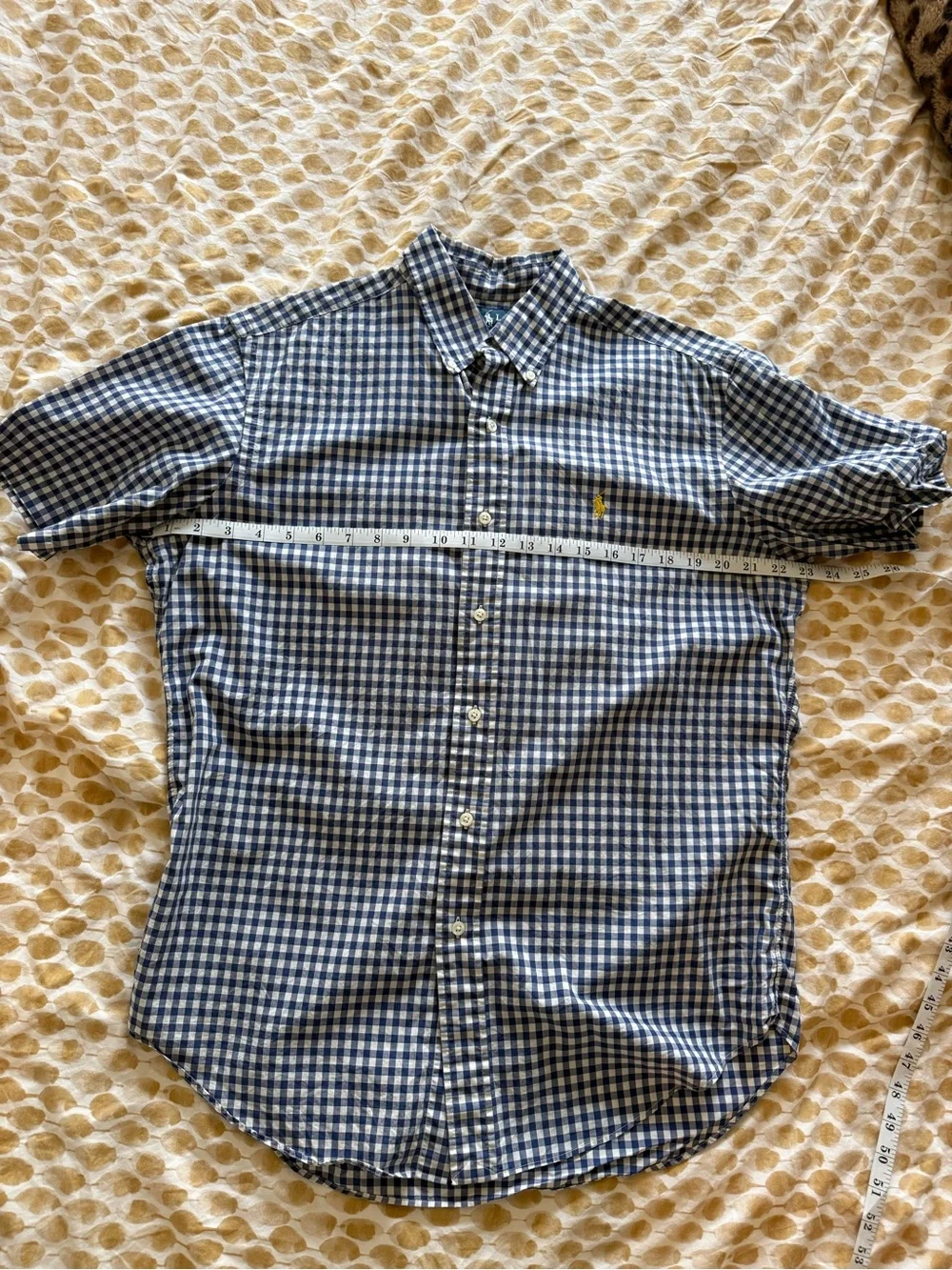 Polo by Ralph Lauren Blue & White Gingham Short-Sleeve Button-Down Shirt