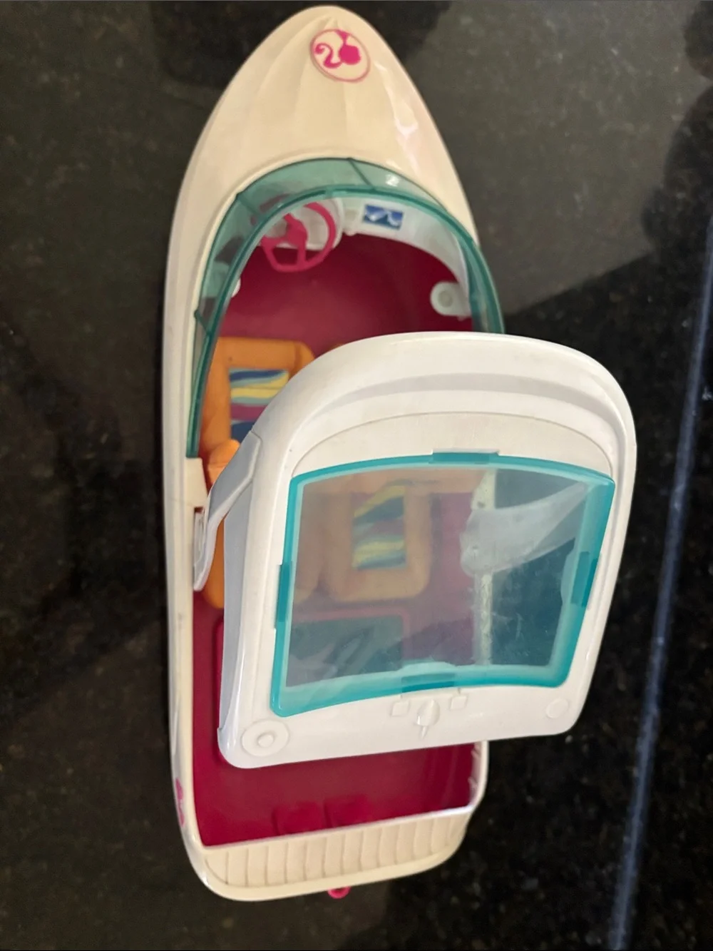 Barbie branded speedboat