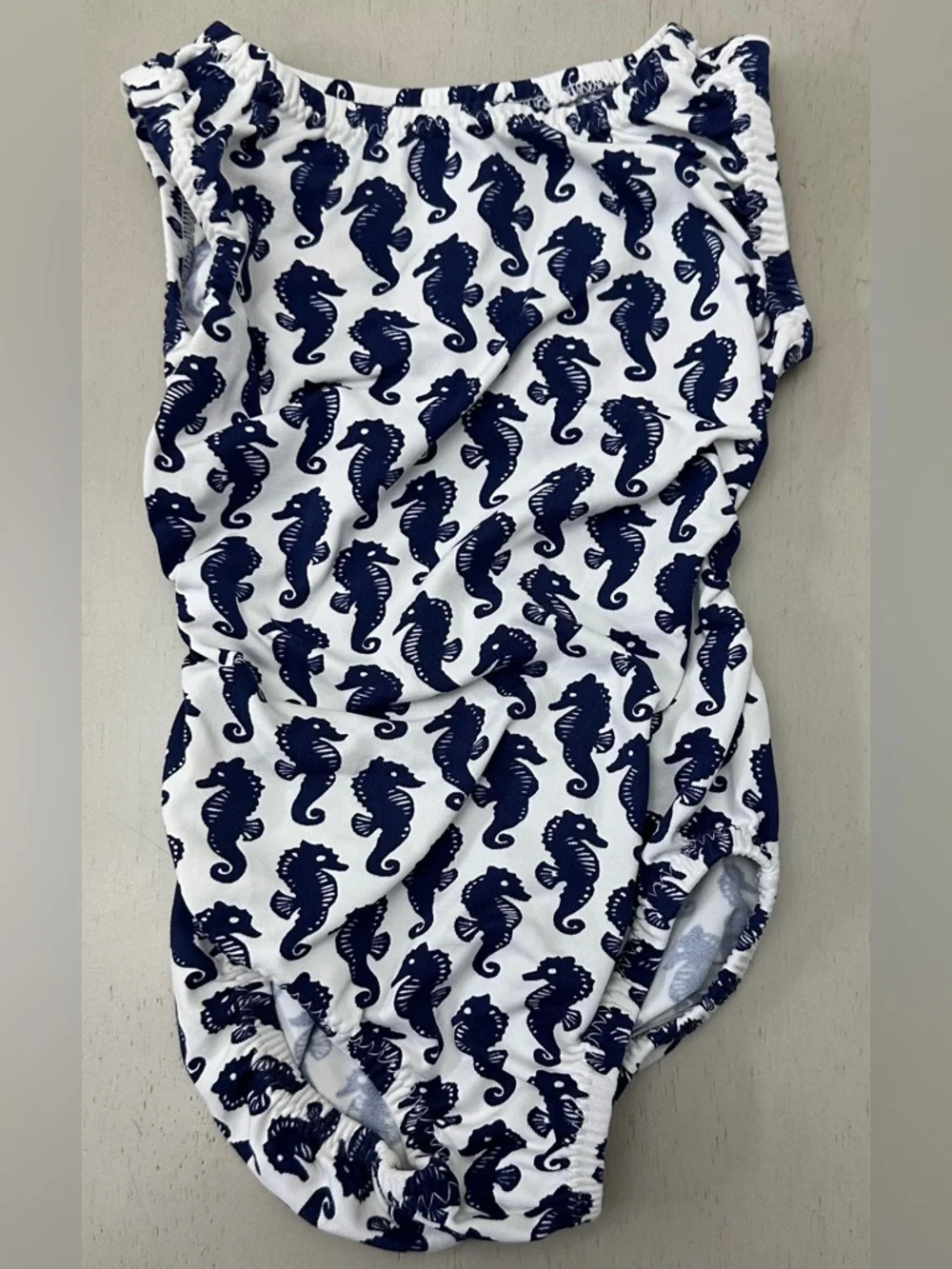 Navy Seahorse Print Foxy’s Gymnastics Leotard - size 4/5 - like new condition