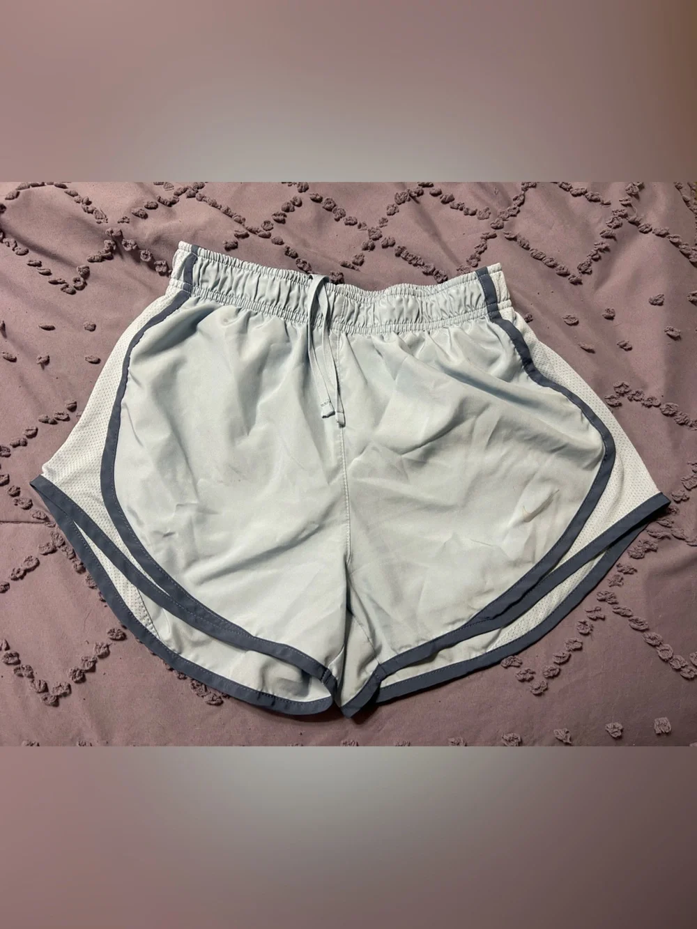 Nike Light Gray and Dark Gray Women’s Running Shorts