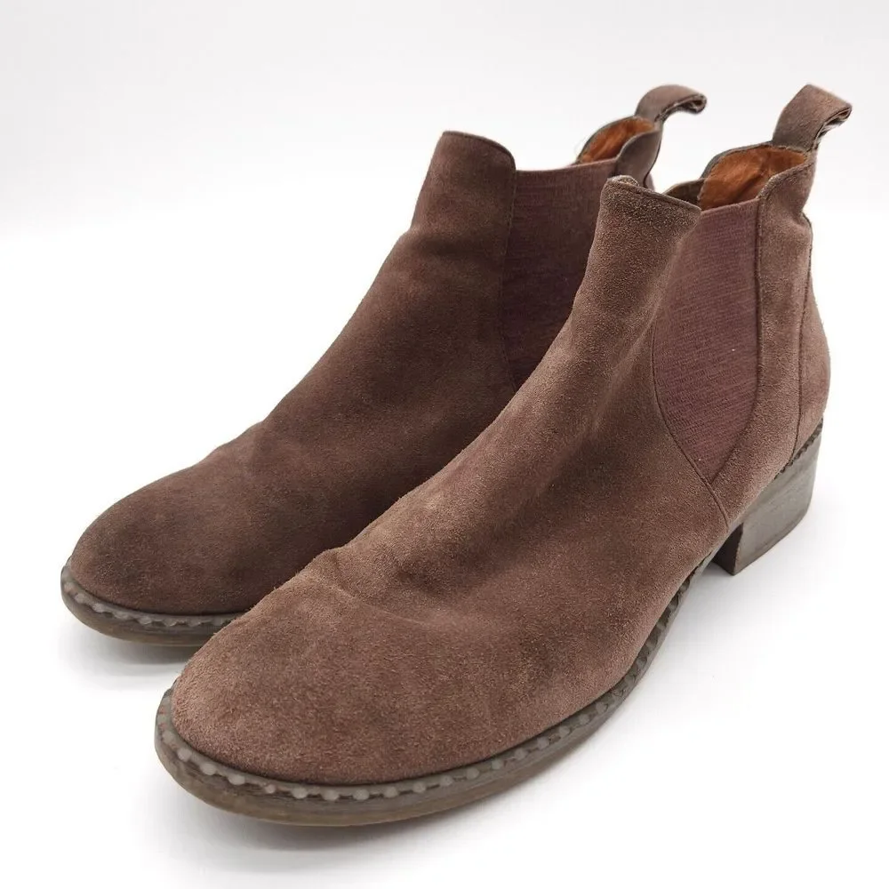 Kenneth Cole (Womens 10 M)‎ Gentle Souls Suede Chelsea Ankle Pull On Boots Brown