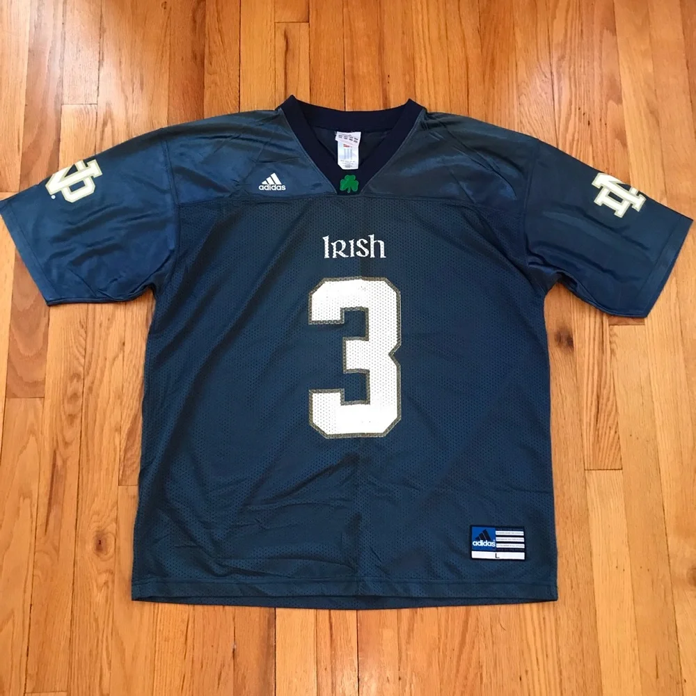 Adidas Irish Jersey - Dark Blue and White Large