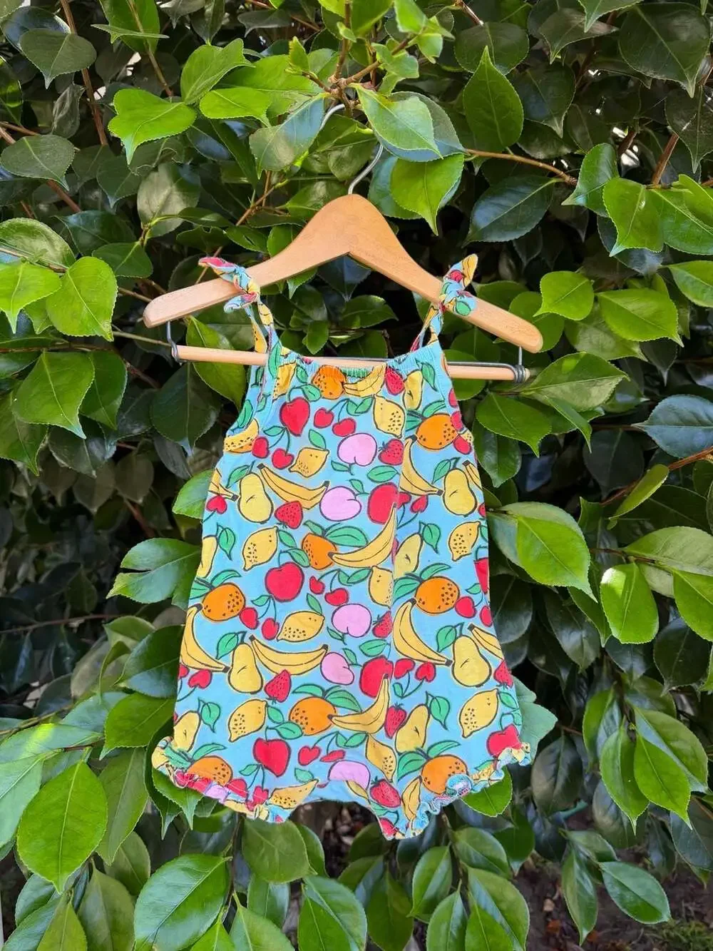 Old Navy Baby Girl Fruit Print Sleeveless Tie-Knot One-Piece Romper