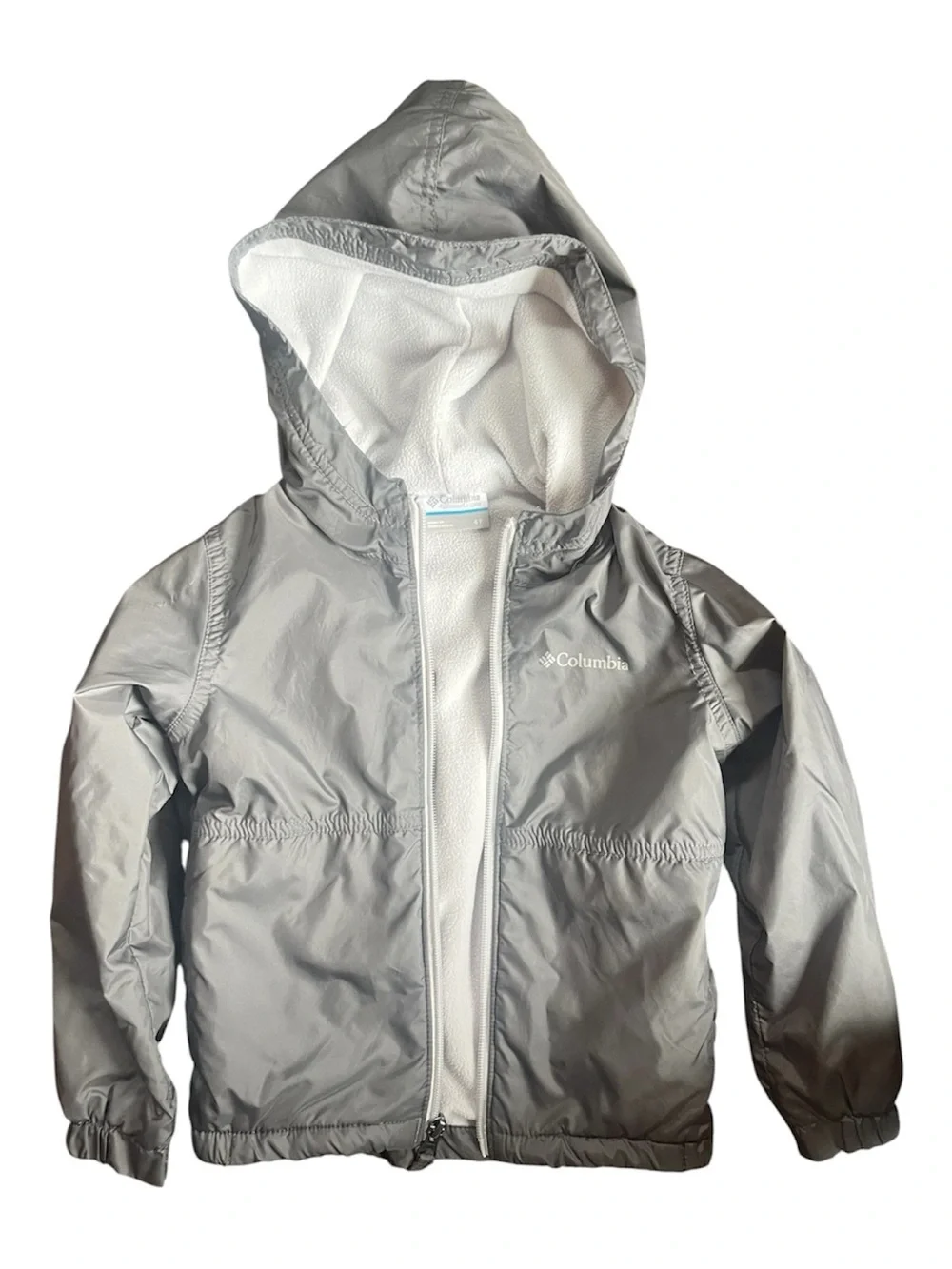 Columbia Silver Gray Hooded fleece lined Jacket size 4t boys