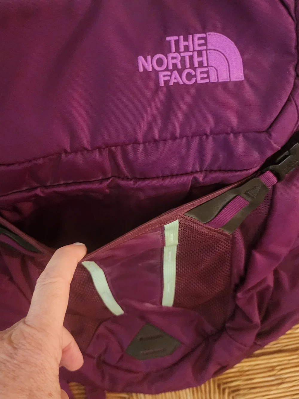 The North Face purple backpack