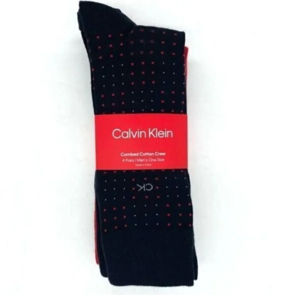 Calvin Klein Men's Combed Cotton Crew Socks 4 Pack New