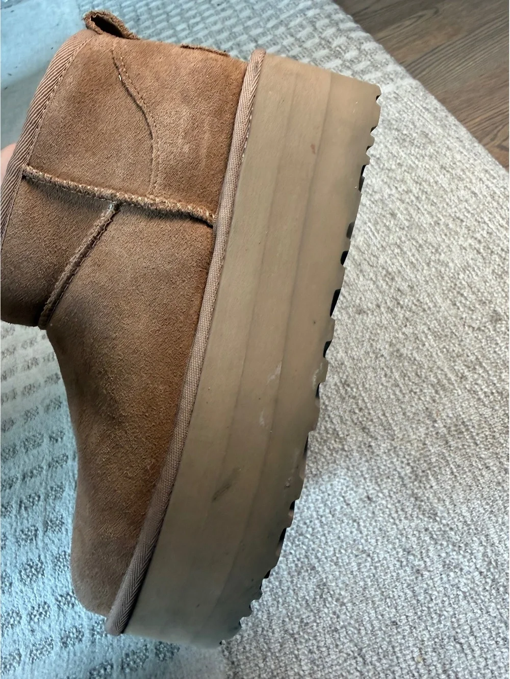 UGG Women's Ankle Boots with Platform Sole in Brown Suede