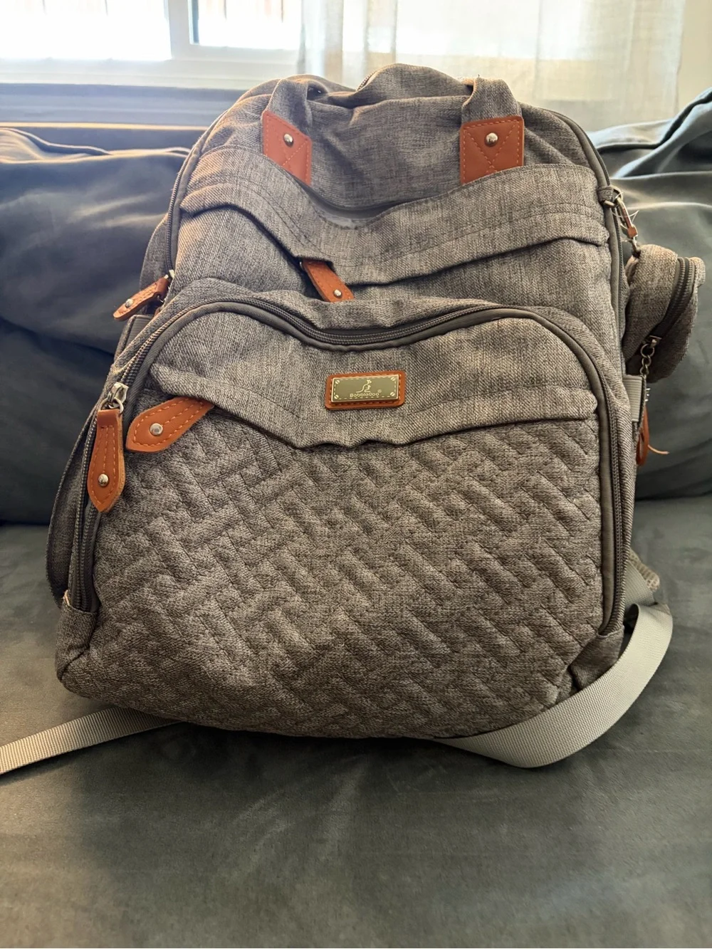 Gray Quilted Baby Bag - BobbieRoo