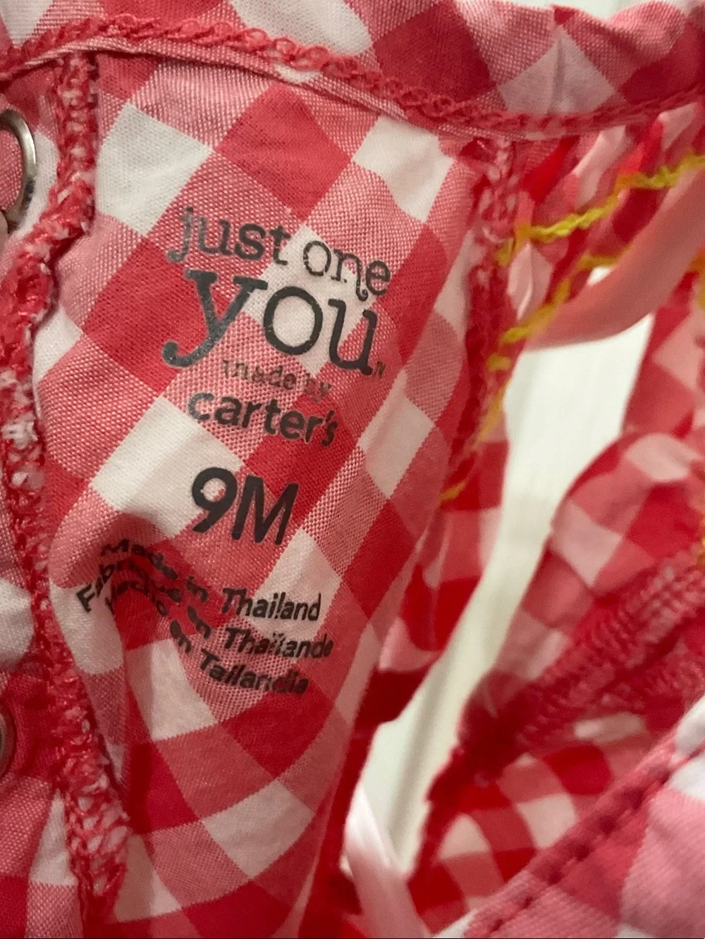 Carters gingham closures