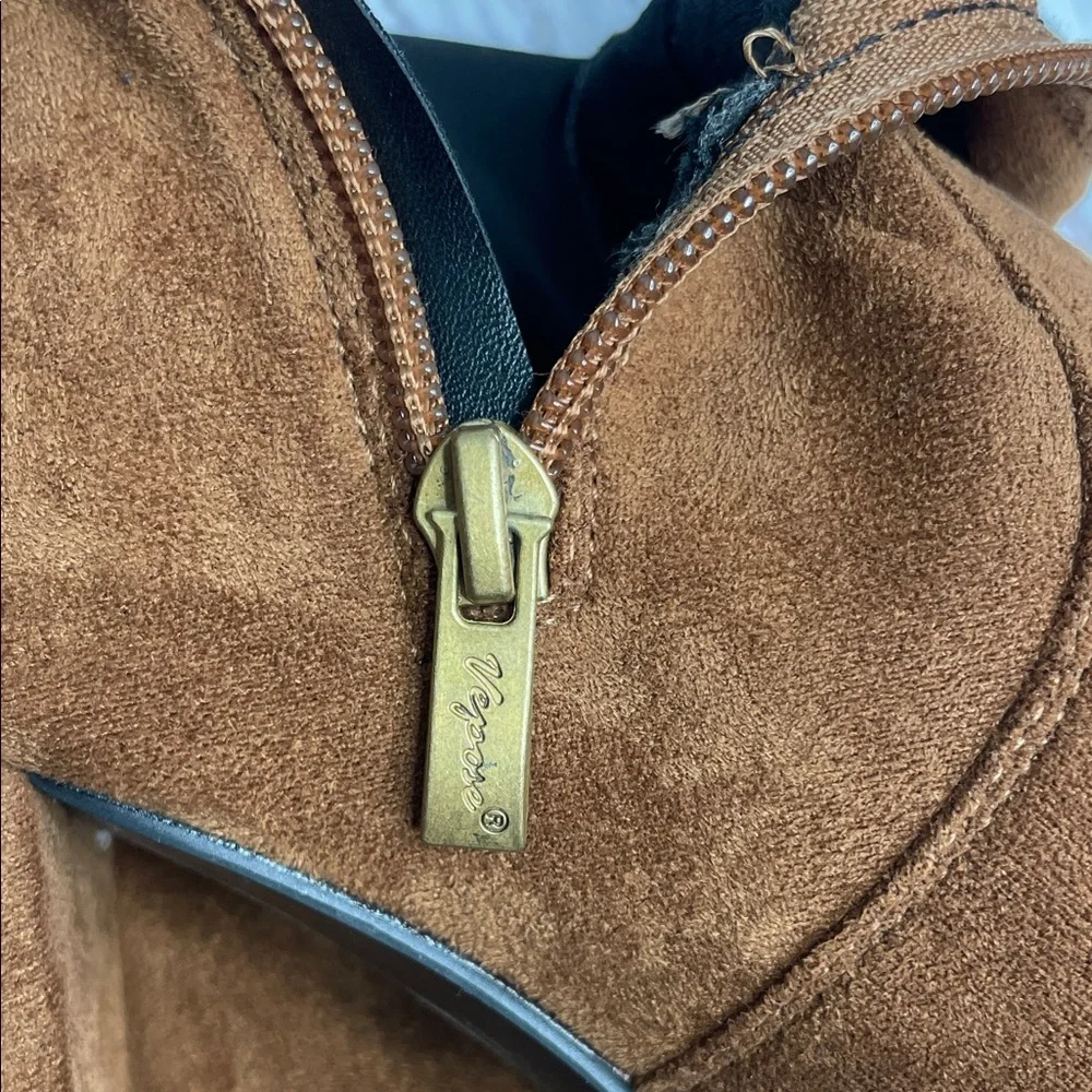 Vepose Tan Over-the-Knee Boots with Zipper