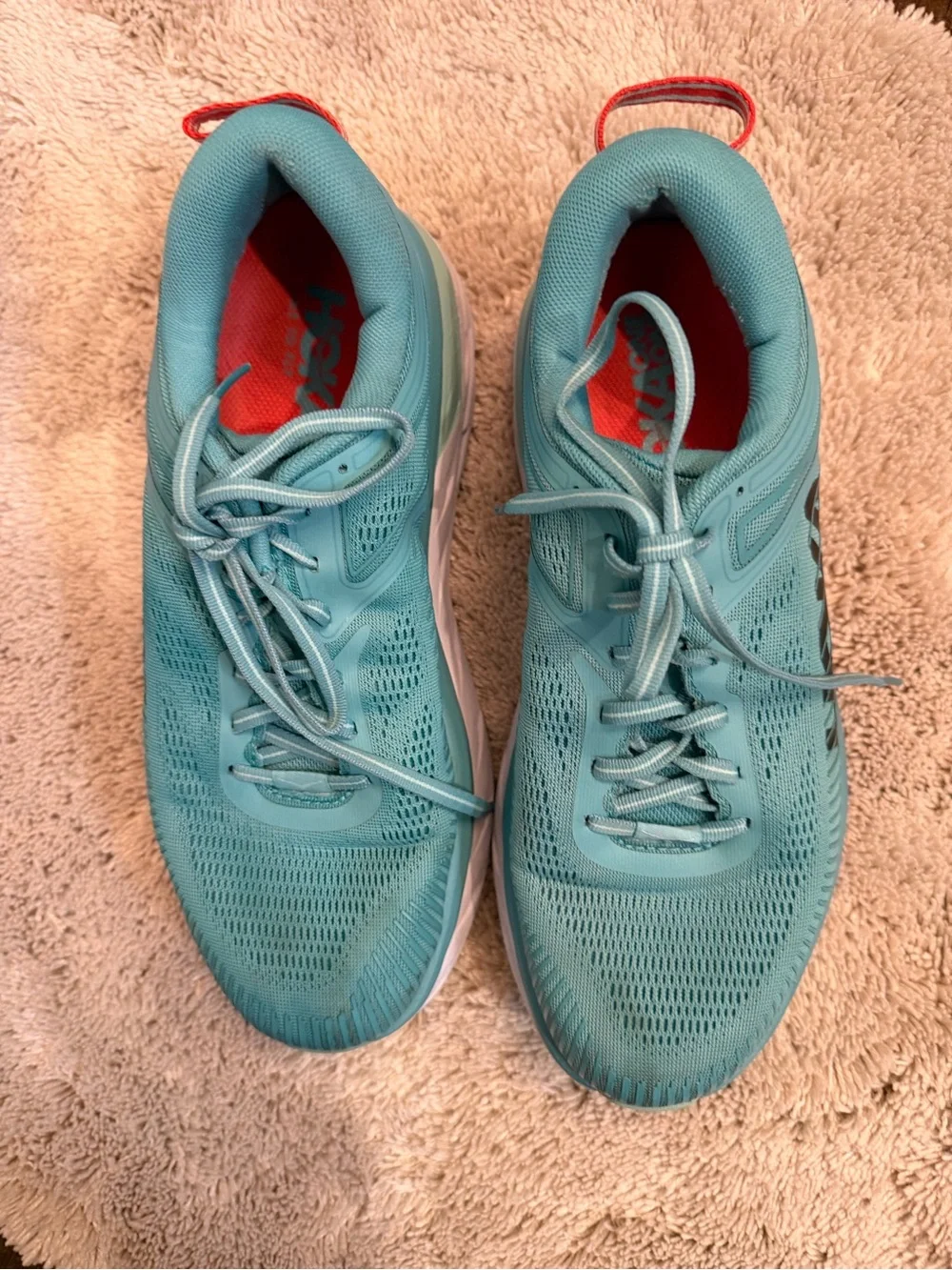 Hoka One One Bondi 7 Women's Size 10  Running Shoe Aquarelle Blue
