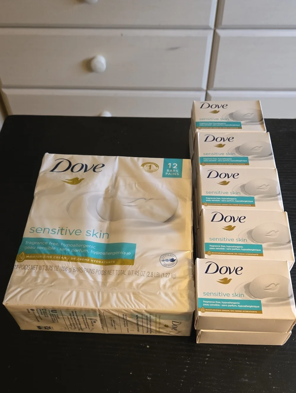 Dove Sensitive Skin Bar Soap - White and Teal Packaging