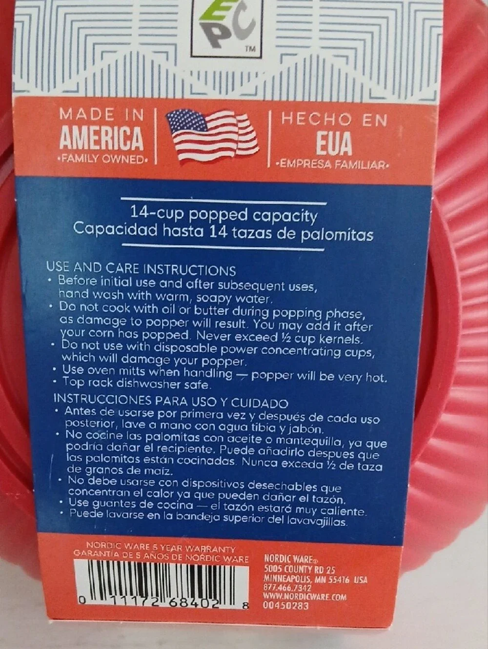 Nordic Ware microwave popcorn