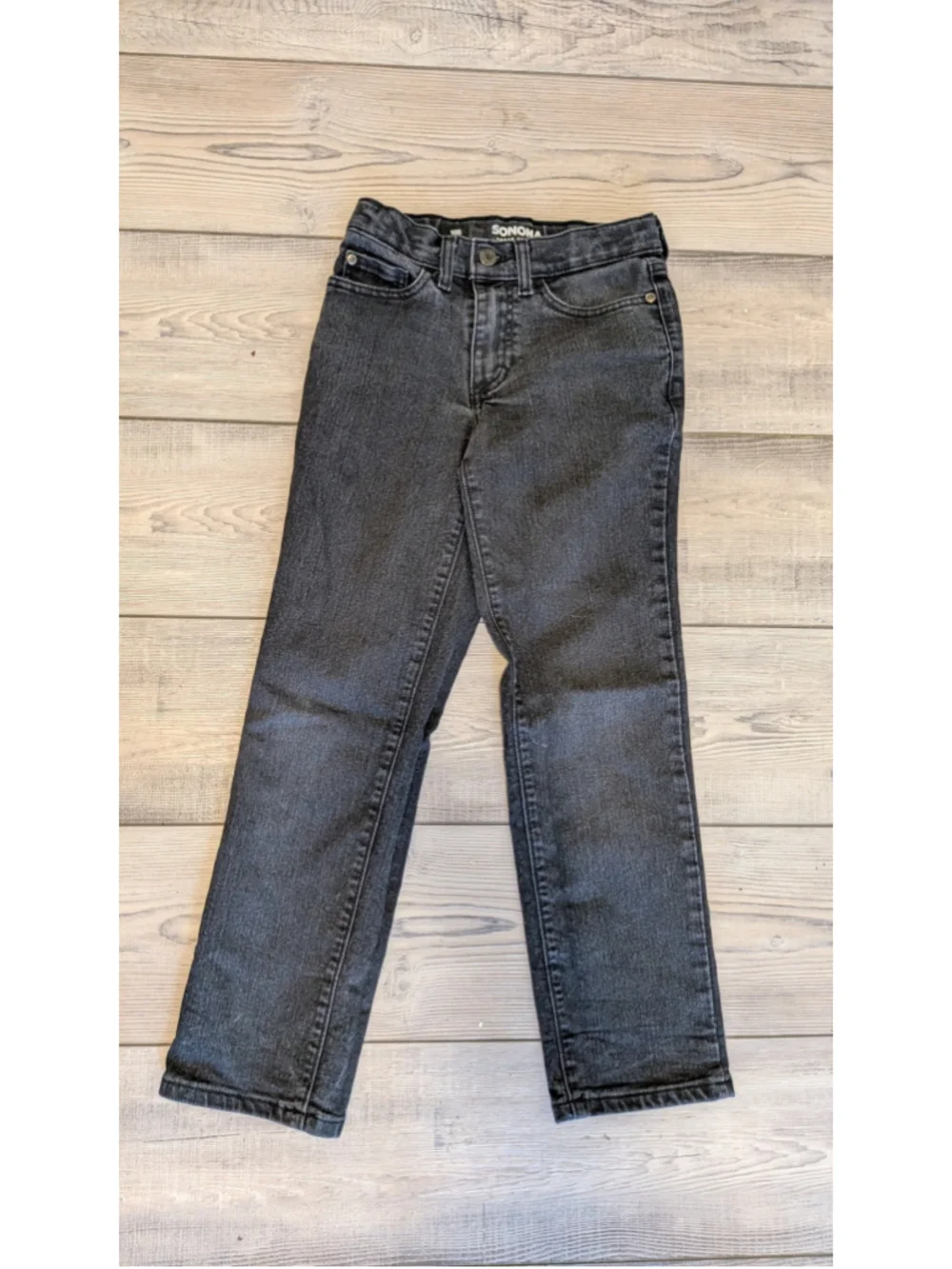 Sonoma Goods For Life The Everyday Straight Black Wash Stretch Cropped Jean 10S