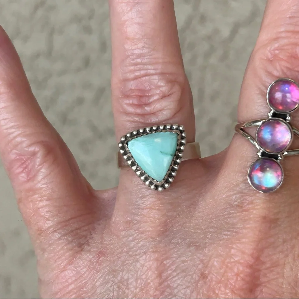925 Sterling Silver Palomino Turquoise Ring