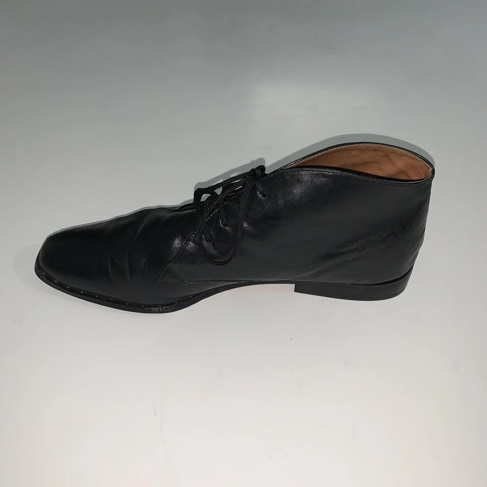 Seychelles Boots Womens 10 Black Leather Abby Ankle Lace Up Block Heel Booties