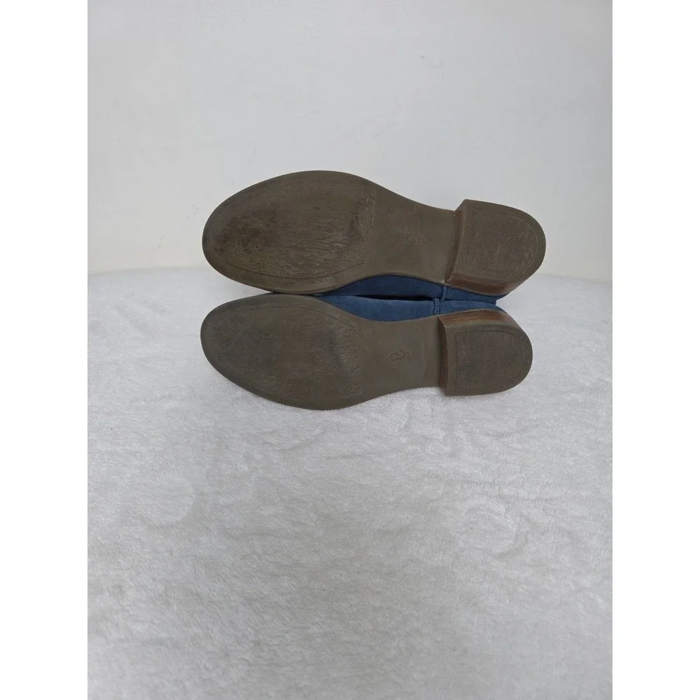 UGG Womens Cyrindra‎ Boot Size 9 Blue Suede Slouch Pull On Bootie Low Block Heel