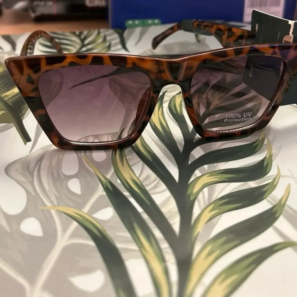 New Unisex Wild Fable 😎 Sunglasses Brown Black Animal 🐆Print