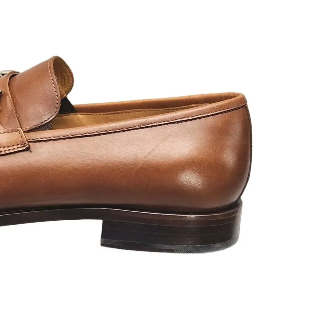 Flag Ltd Dress Shoe Loafer Nappa Glove Men Sz 8 Brown Leather InnoFlex Horse Bit