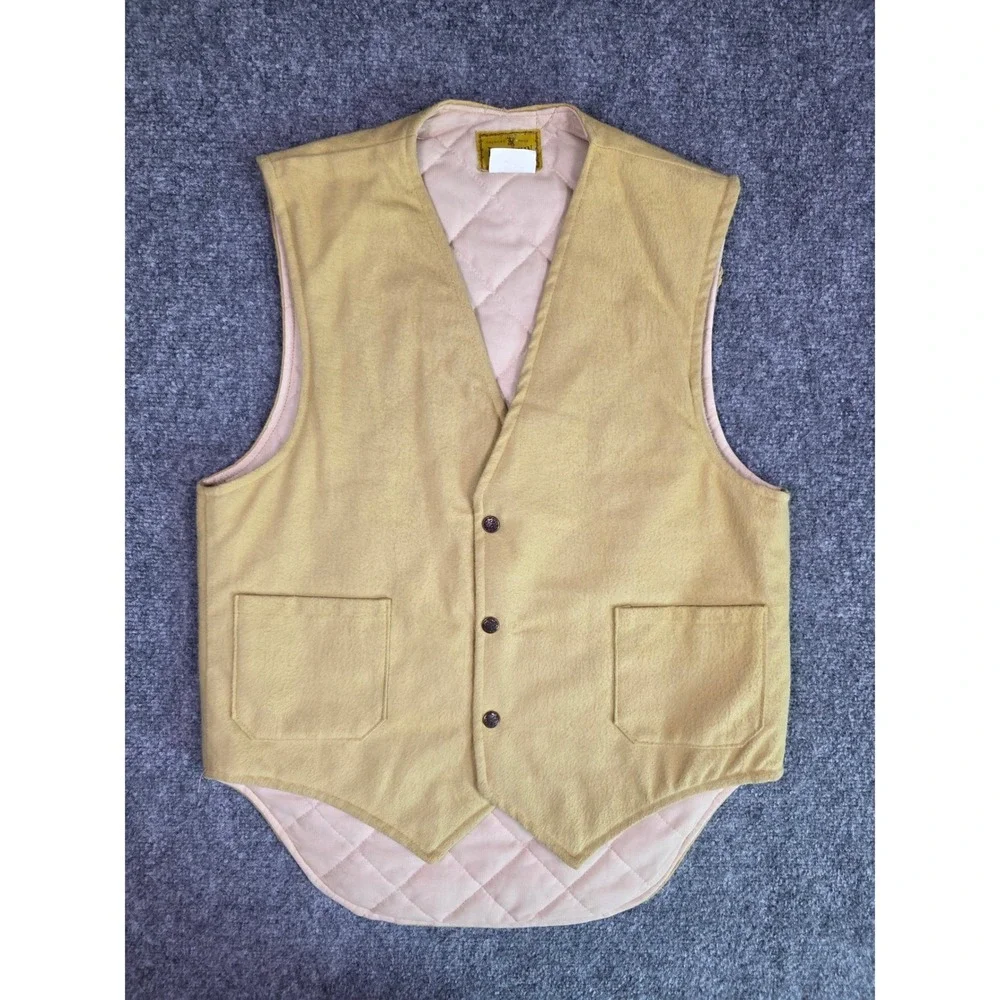 Vintage 70s‎ Deerskin Melton Shirt Co Wool Vest Mens M Western Workwear USA Made