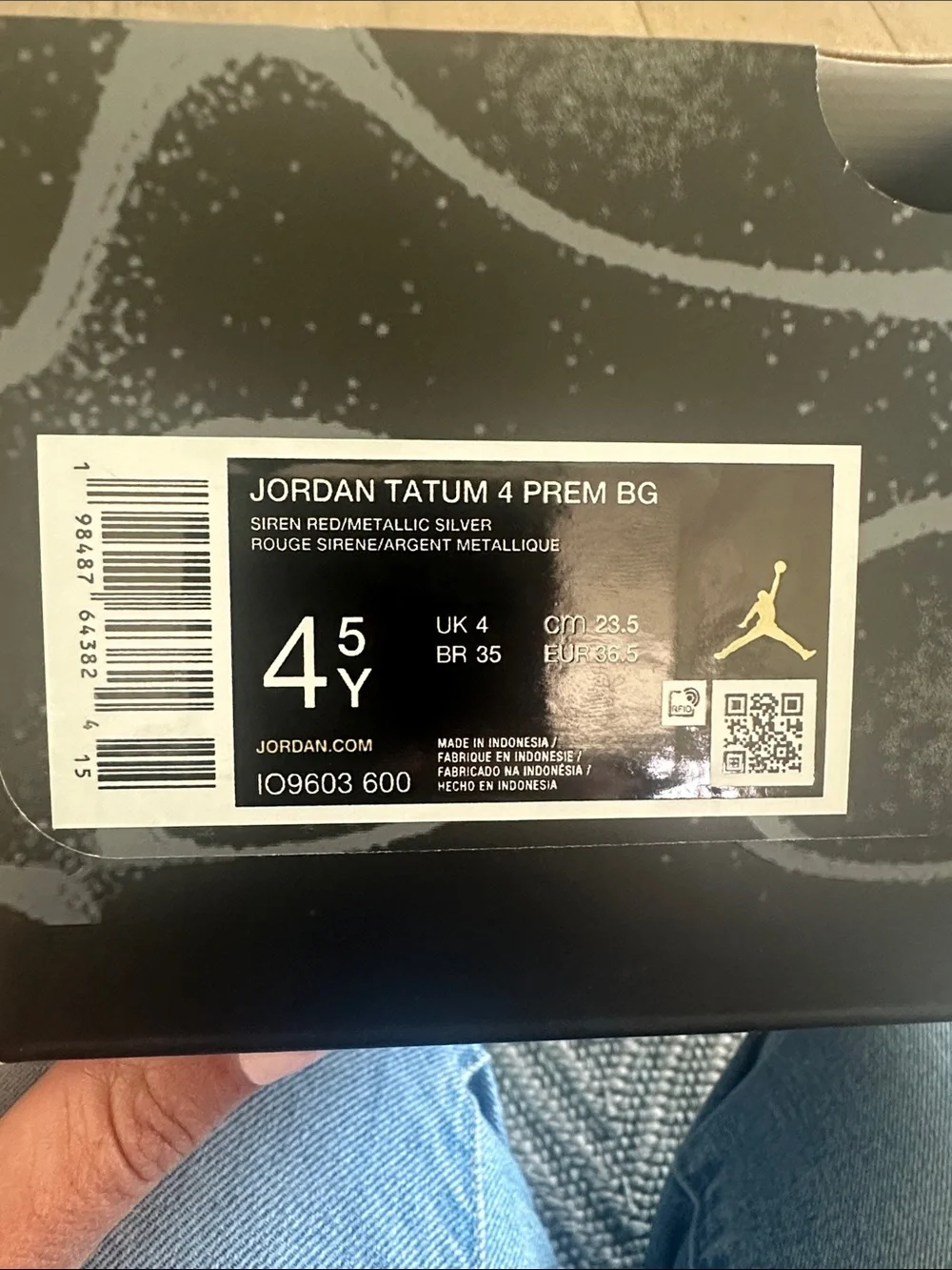 Jordan Tatum siren red Nike Sneakers with metallic silver logo