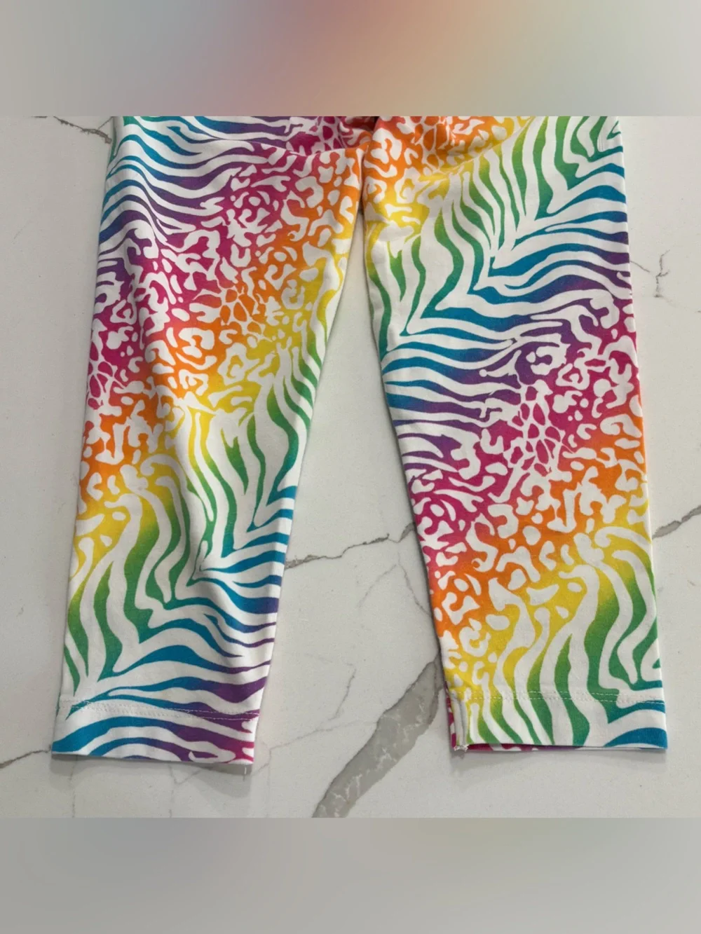 The Children’s Place Kids Rainbow Animal Print Stretch Leggings Girls Small 5/6