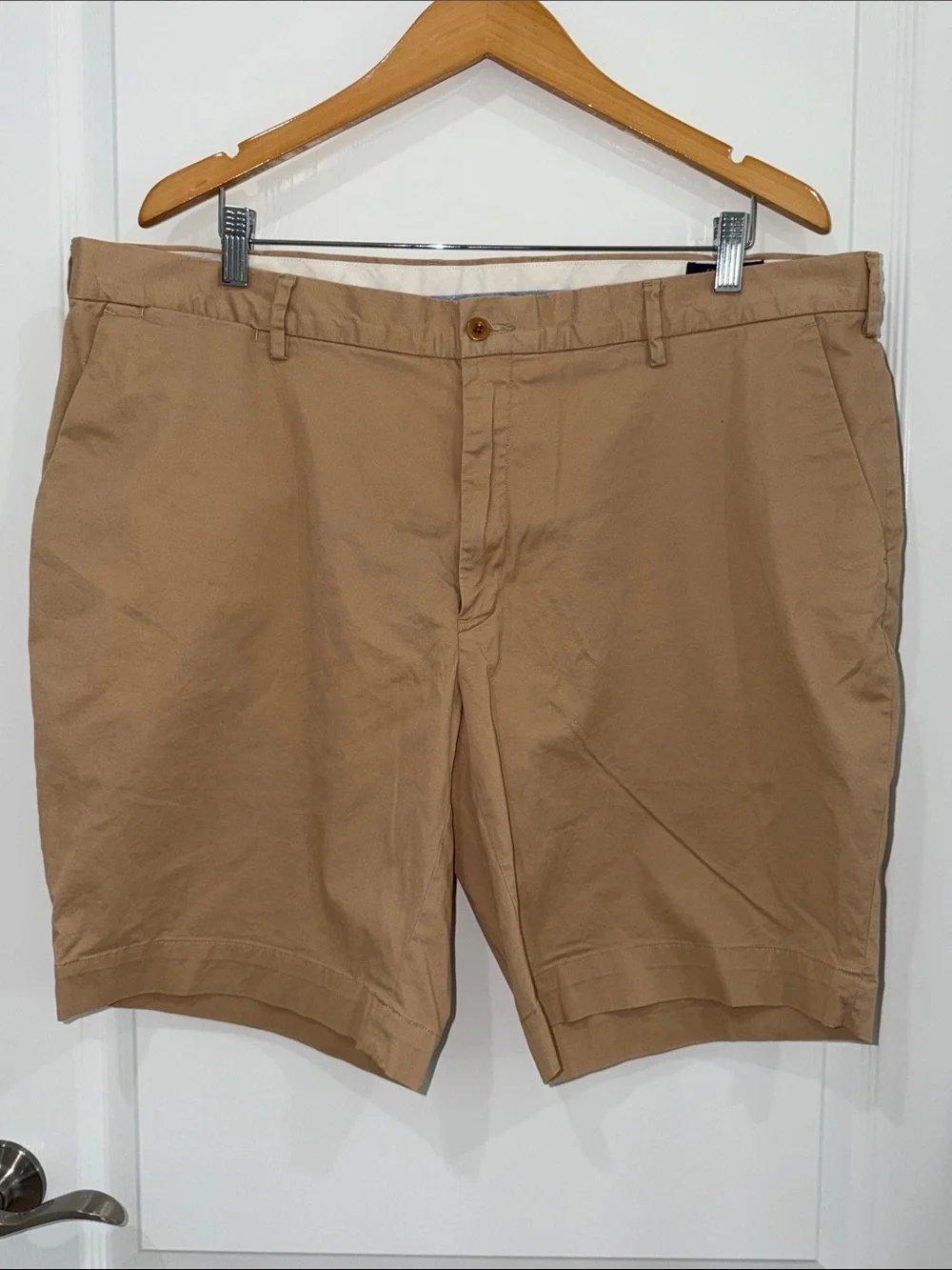 Polo Ralph Lauren Khaki Flat-Front Cotton Shorts size 40” casual preppy