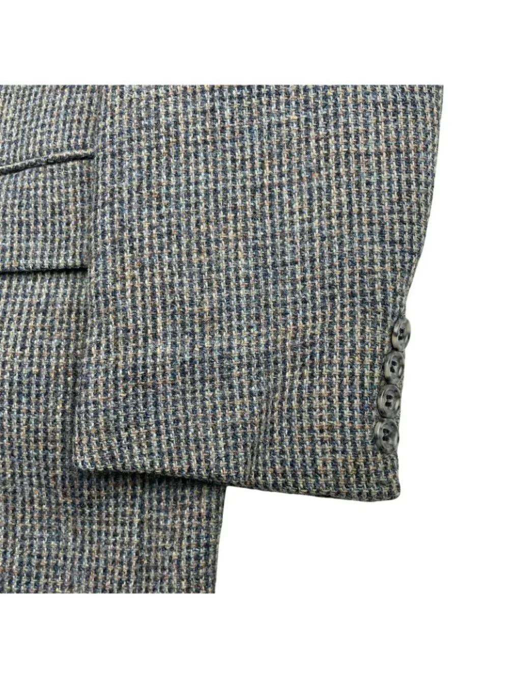 VTG Harris Tweed x Nordstrom Men's 100% Wool Blazer Blue/Beige • USA • 44R