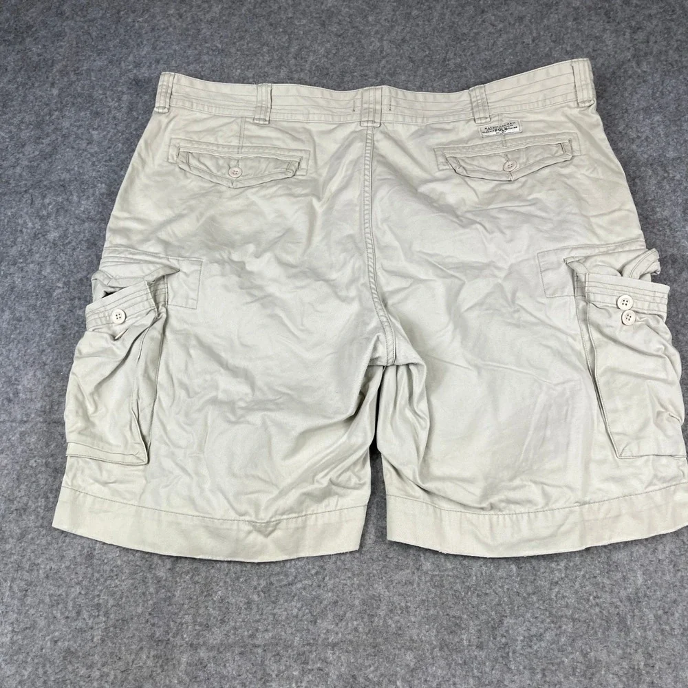 Polo Ralph Lauren Cargo Shorts Mens 44 Tan Khaki Cotton Twill Utility Pockets