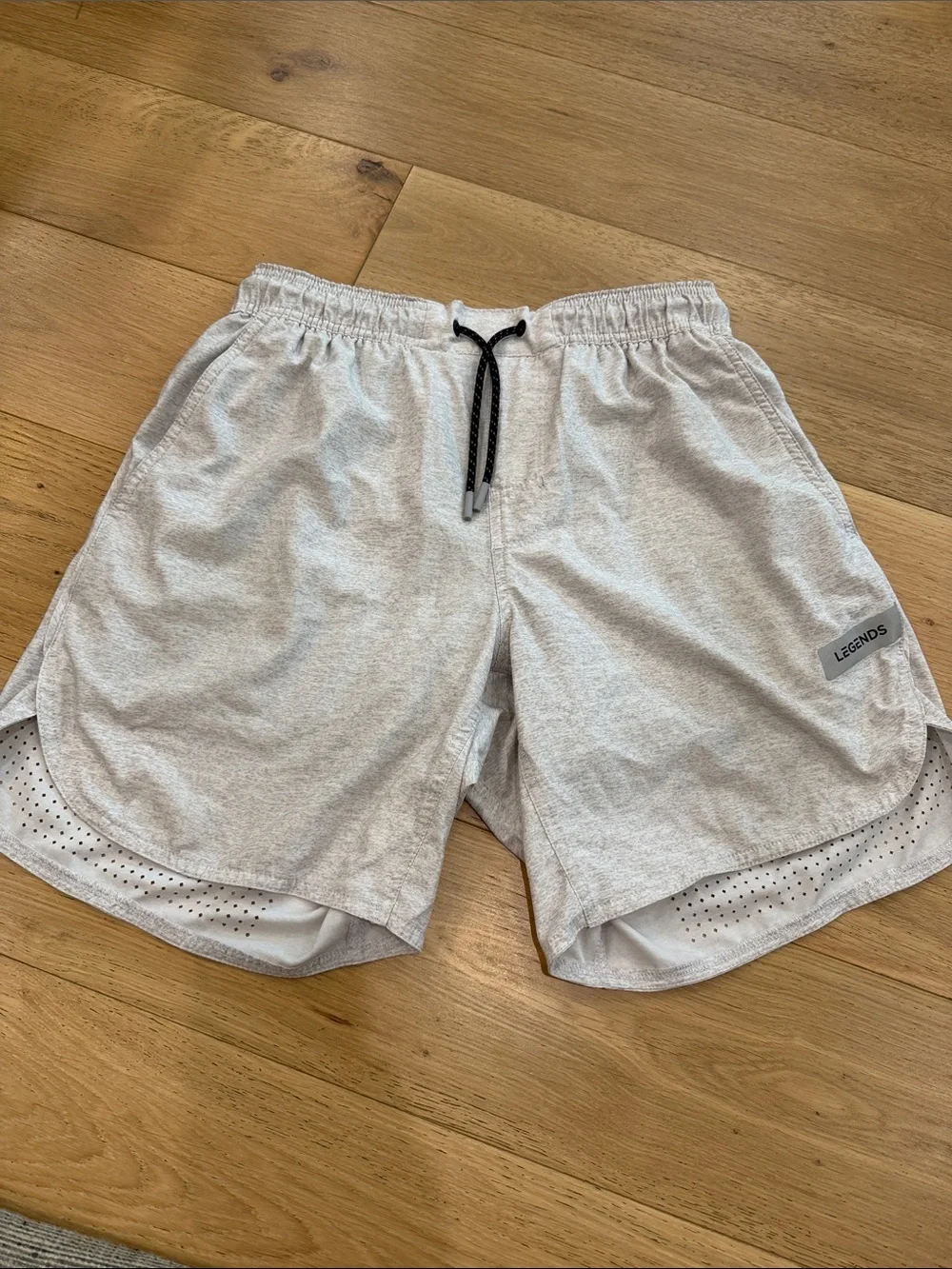 Legends 7” Men's Light Gray Athletic Drawstring Shorts
