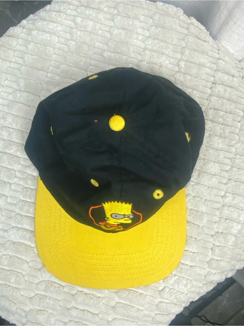 MAD Engine The Simpsons Angry Bart Simpson Snapback Hat Black Yellow Cap OSFM