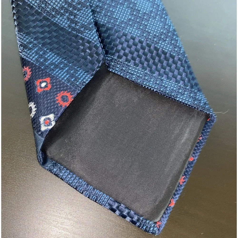 Vintage 50s 60s Blue‎ Atomic Age Geometric Diagonal Stripe Tie Mr. D's St. Louis