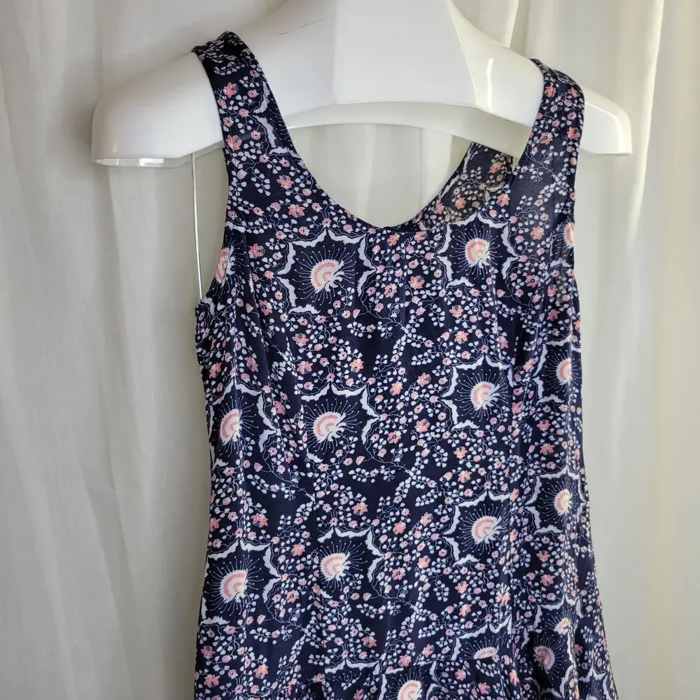 Free People Blue Pink Drop Waist Mini Sundress, S