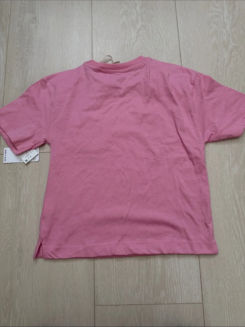Jessica Simpson Pink Short Sleeve Tee with Crochet Pocket