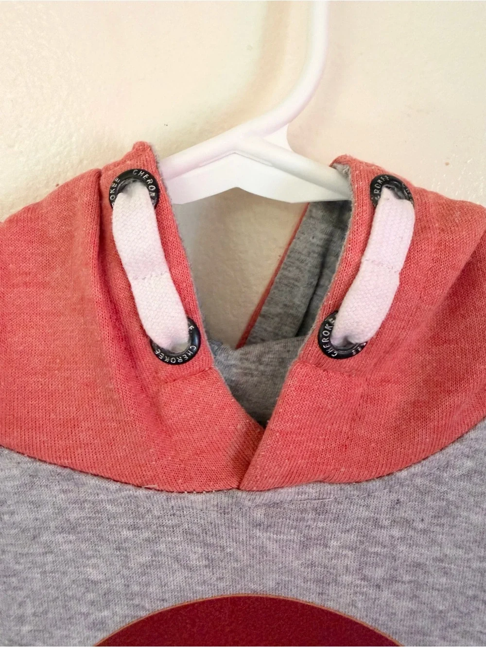 Cherokee Kids Coral and Gray 'Happy Camper' Hooded Sweatshirt