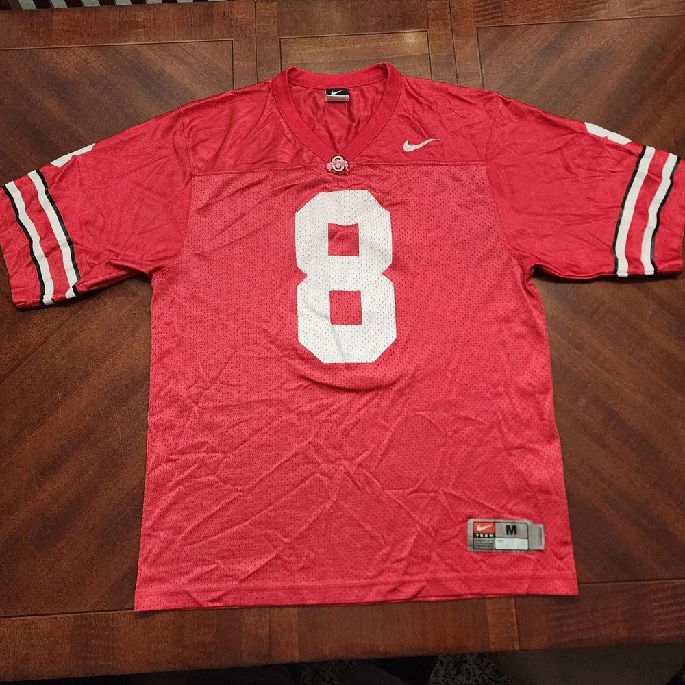 Nike Jersey Mens M Red Ohio State Buckeyes #8 Football Team NCAA Sports Fan