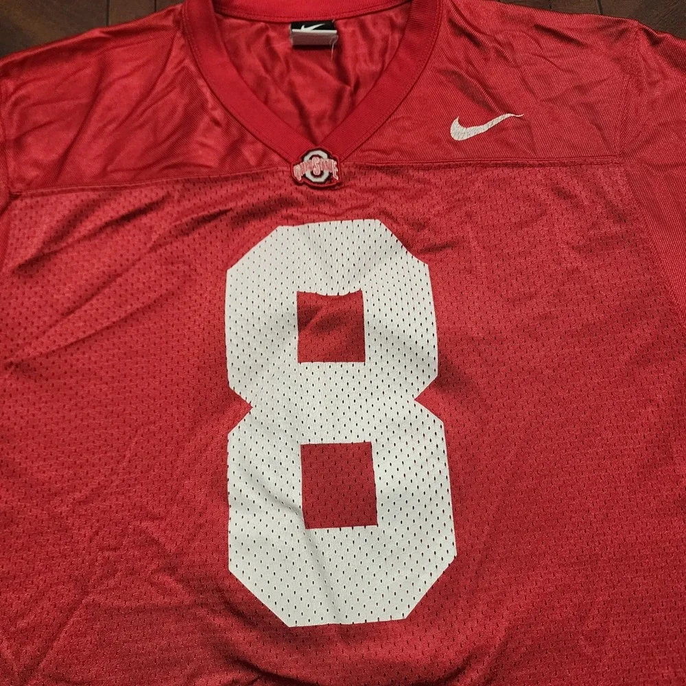 Nike Jersey Mens M Red Ohio State Buckeyes #8 Football Team NCAA Sports Fan