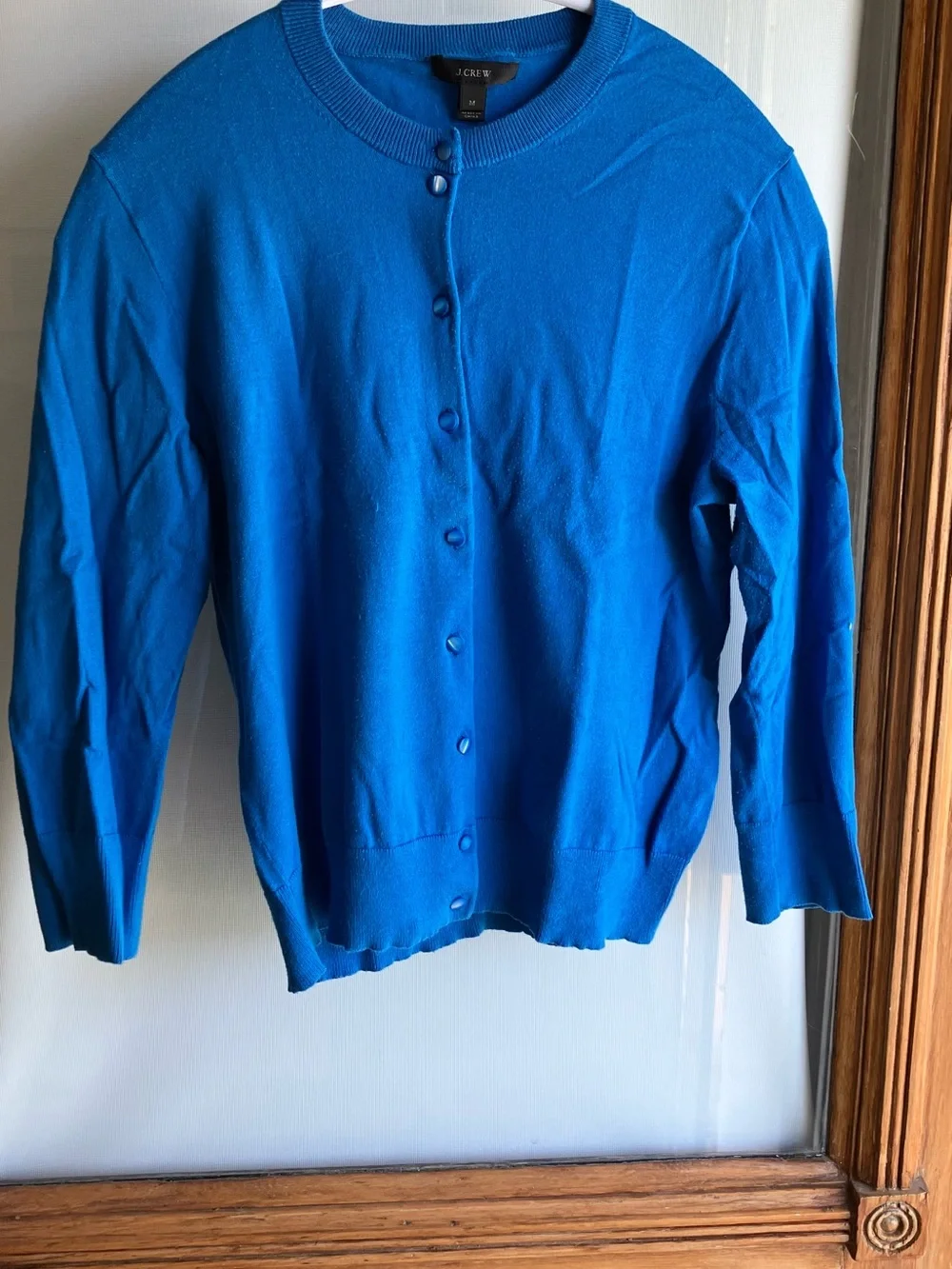 J. Crew Jackie Bright Blue Button-Front Cardigan