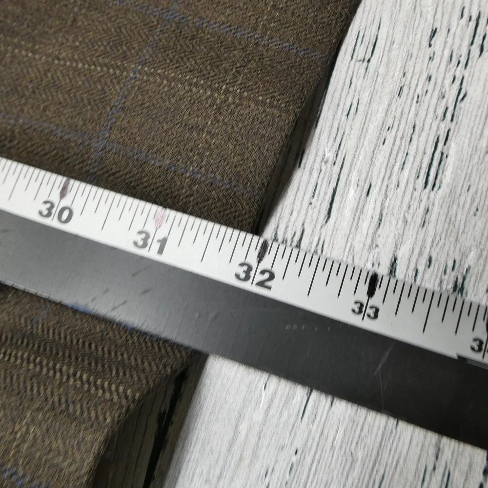 Pronto Uomo Blazer Mens 46L Brown Herringbone Wool Tweed Sport Coat Jacket