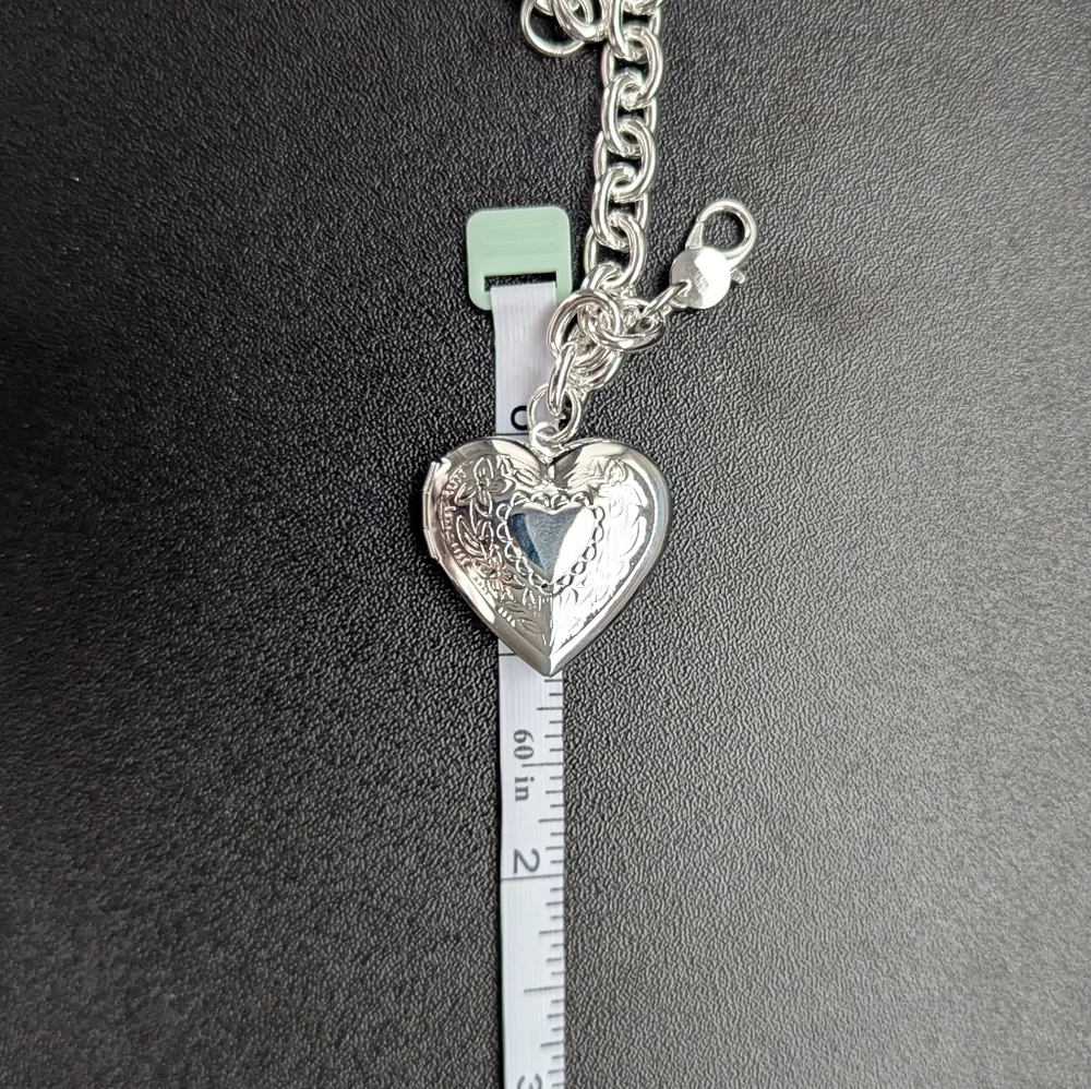 Elegant Silver Heart Charm Bracelet