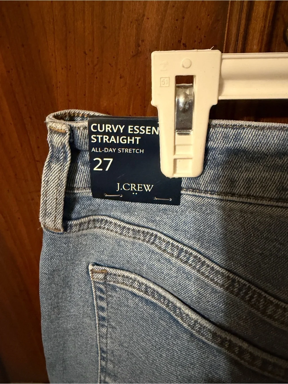 J. Crew Women’s Light Blue Curvy Essential Straight Jeans